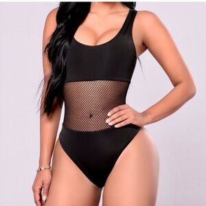 Women’s Black Mesh Bodysuit
